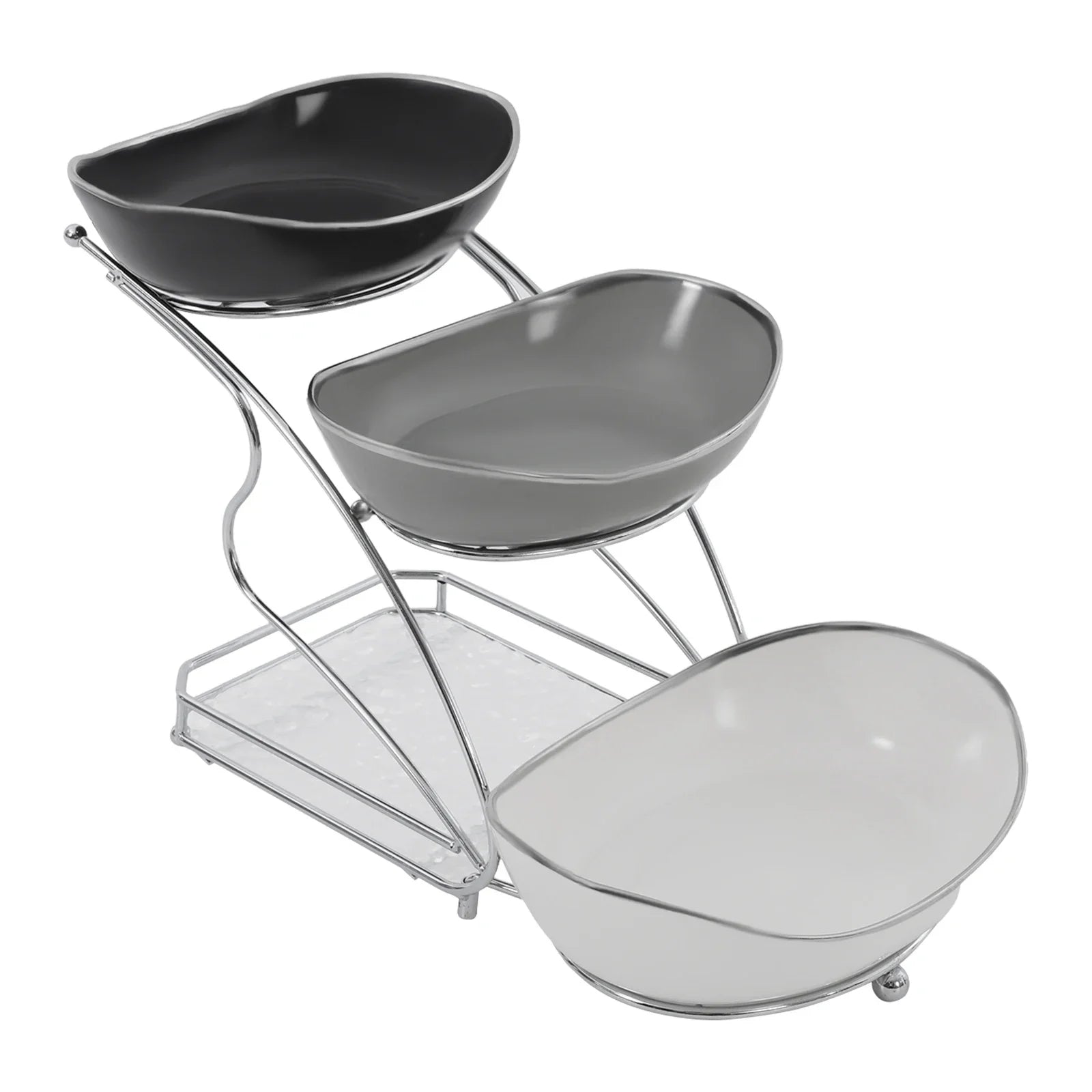 3-Tier Silver Fruit Stand
