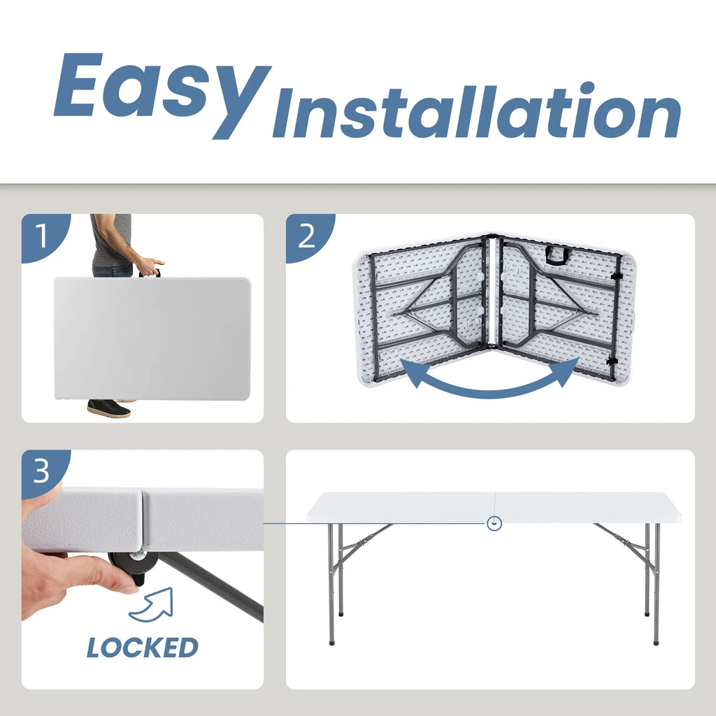 6 or 8 FT Portable Folding Table