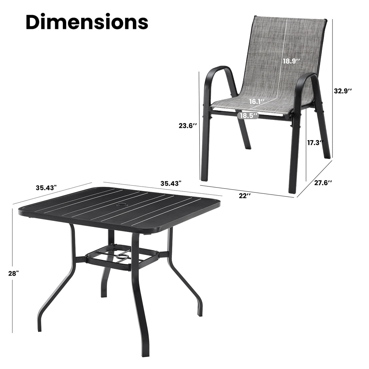 5-Piece Outdoor Dining Set