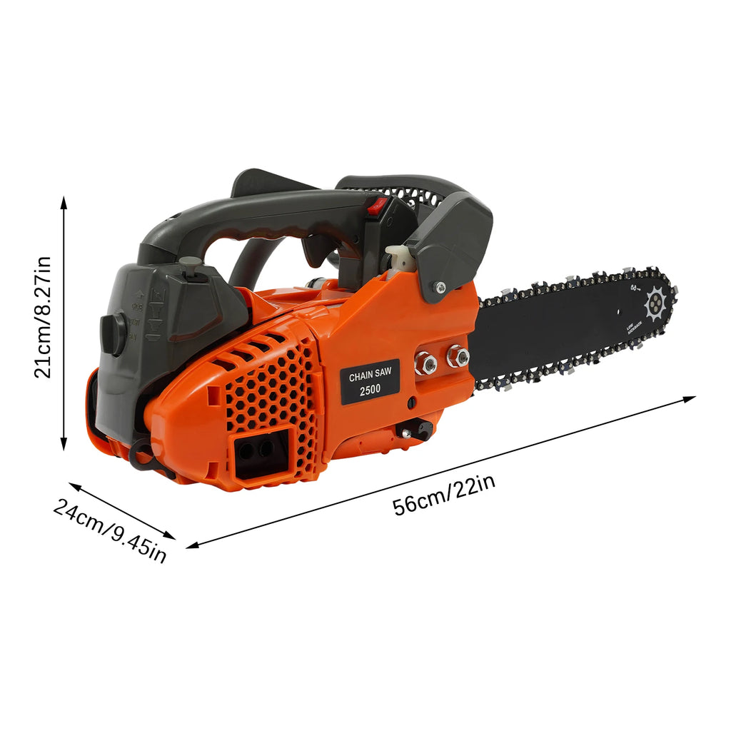 Petrol Chainsaw with 2 Stroke Engine, 25.4 cc 1.22 HP with Blade, Chainsaw, Anti-Vibration System, 56 x 21 cm, Automatic Homing