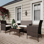 4 Piece Rattan Patio Furniture Set