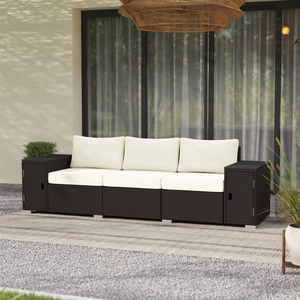 Wicker Outdoor Couch with Storage