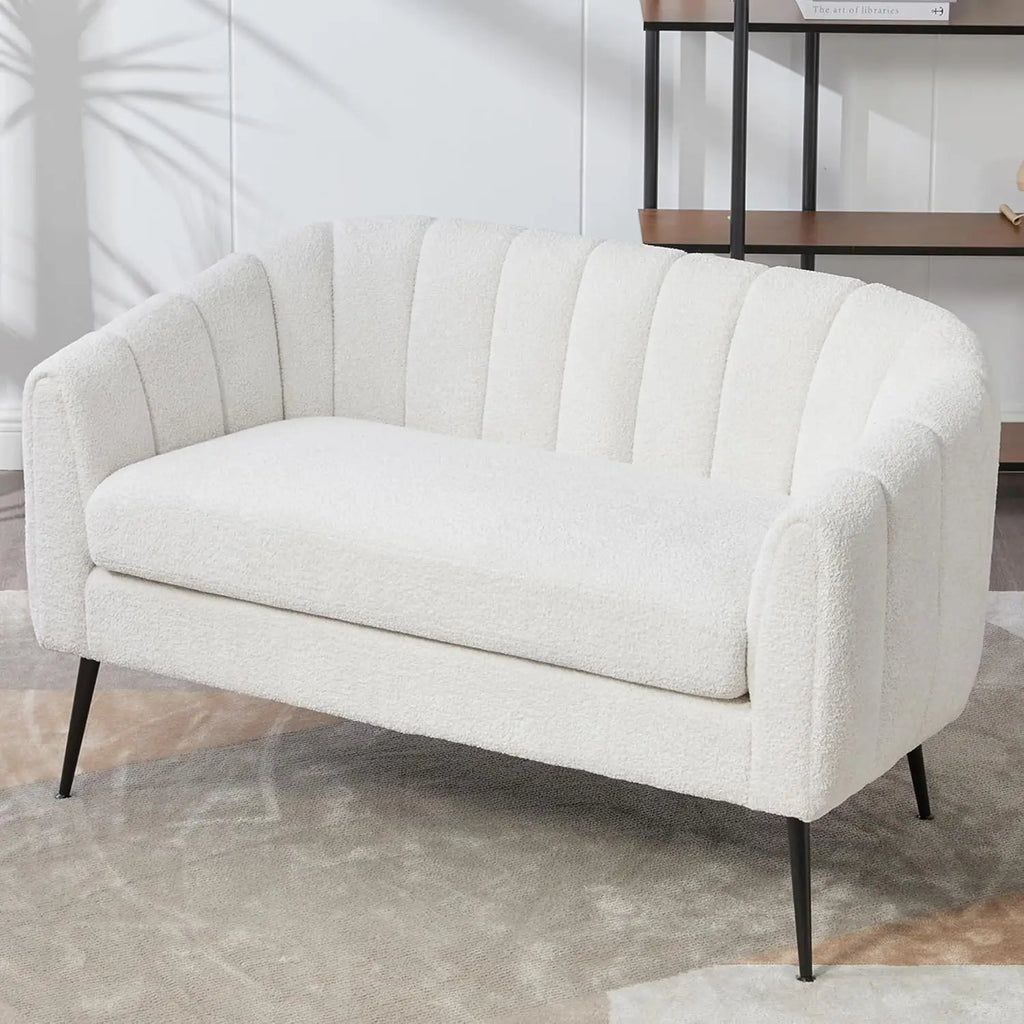 Ivory Chenille Loveseat