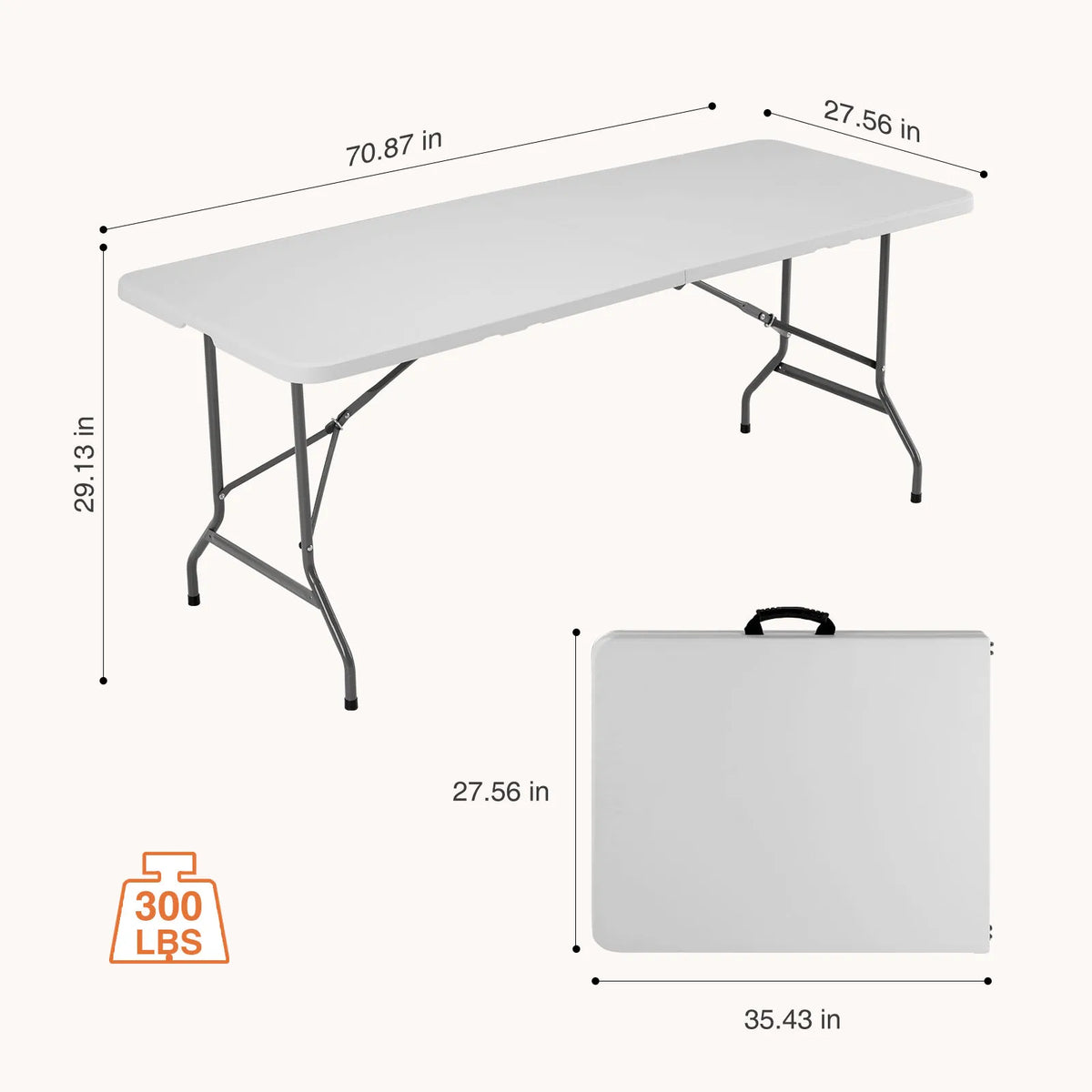 6 or 8 FT Portable Folding Table