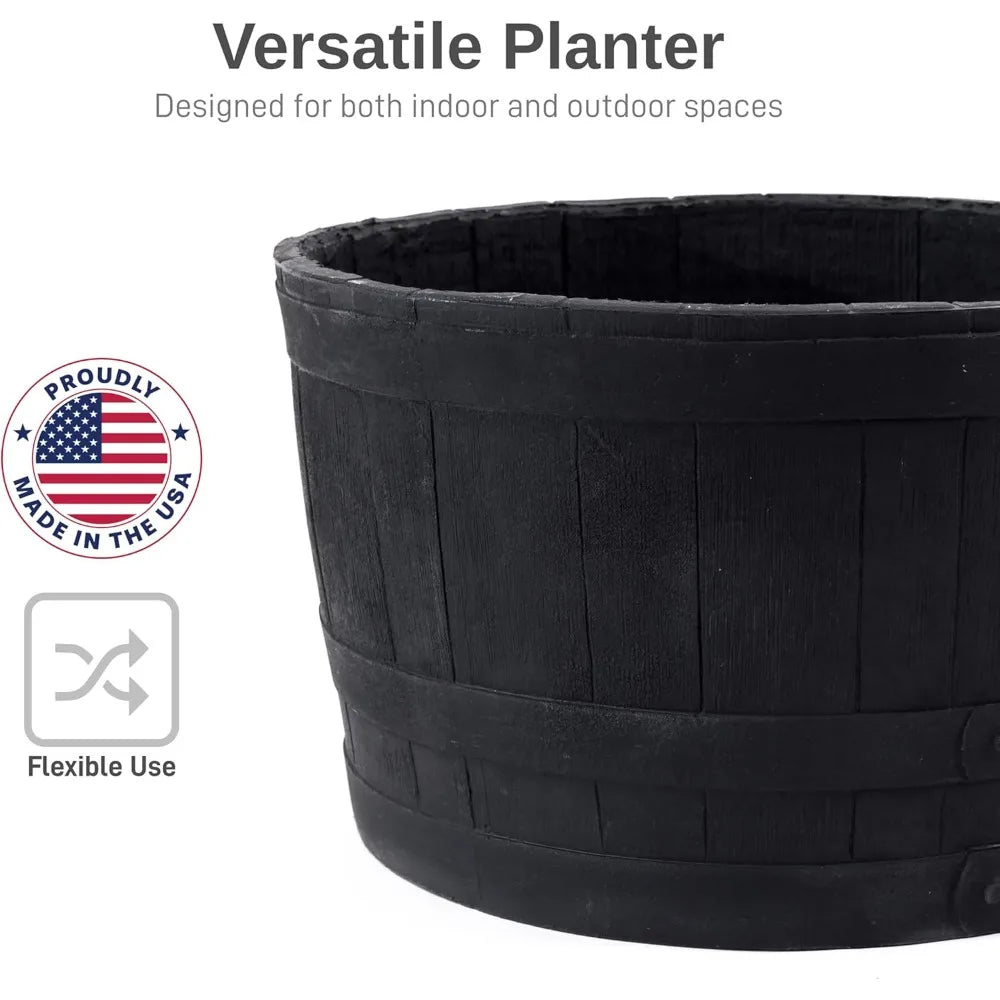 Polyethylene Whiskey Planter for Indoor or Outdoor Gardening