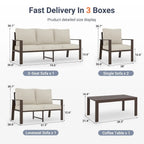 7-Seat Aluminum Outdoor Sectional Sofa Set