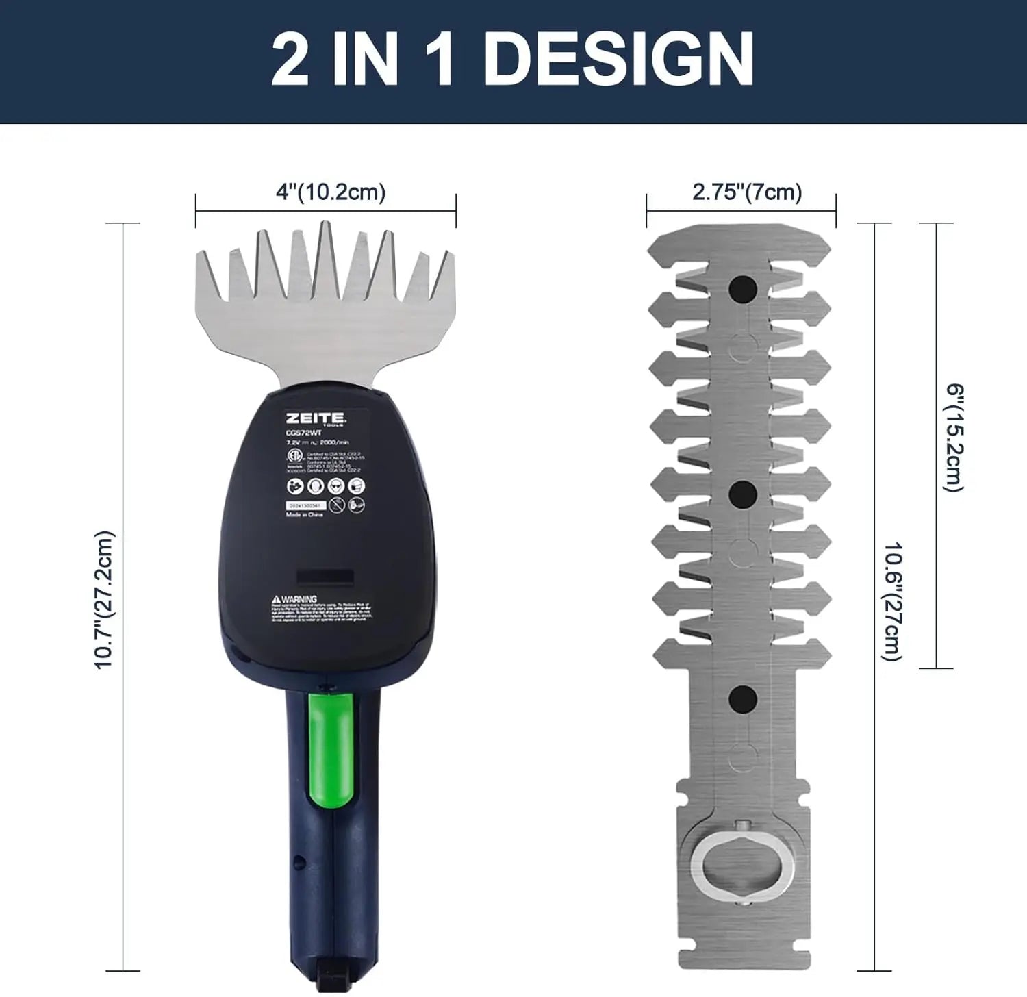 2-in-1 Cordless Grass Shear & Shrub Trimmer