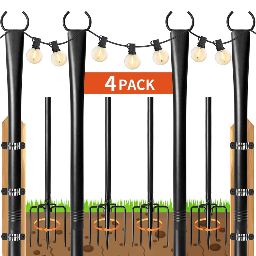 Patio String Lights and Poles