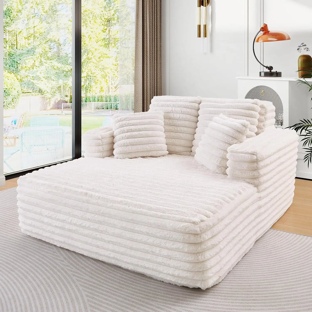 Fluffy Oversized Plush Chaise Lounge