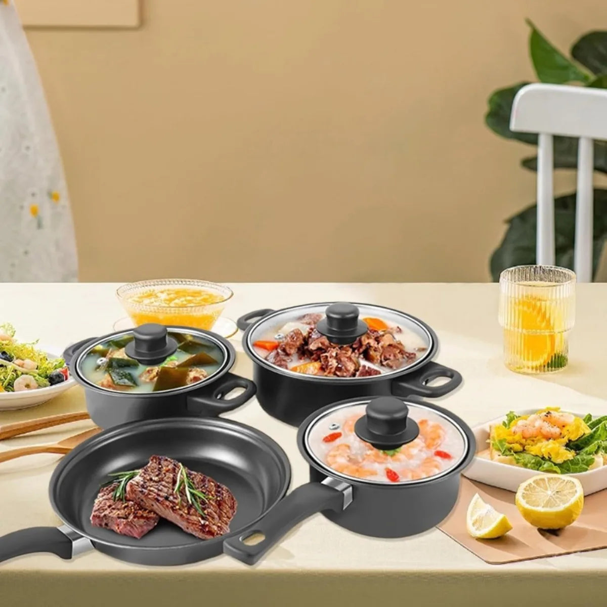 13PCS Non-Stick Pots and Pans Set
