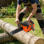 Petrol Chainsaw with 2 Stroke Engine, 25.4 cc 1.22 HP with Blade, Chainsaw, Anti-Vibration System, 56 x 21 cm, Automatic Homing