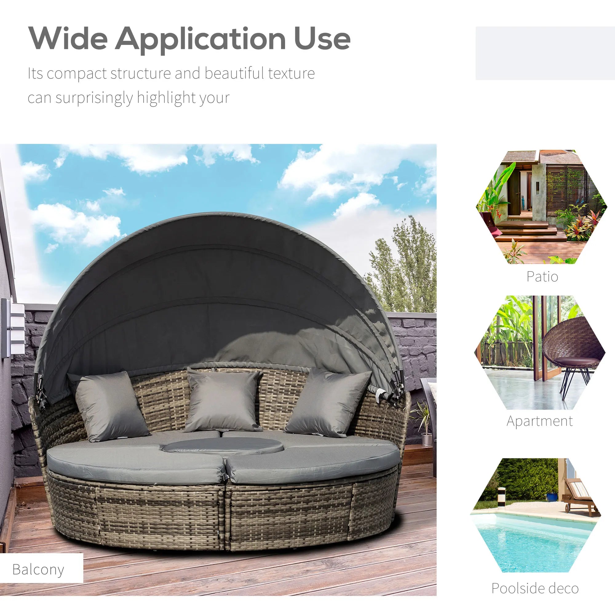 4 pc Outdoor Convertible Daybed