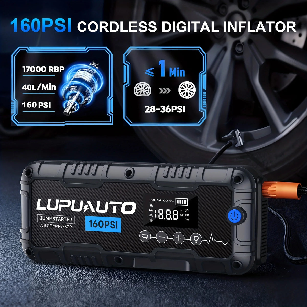 4 In 1 Car Jump Starter/Air Compressor
