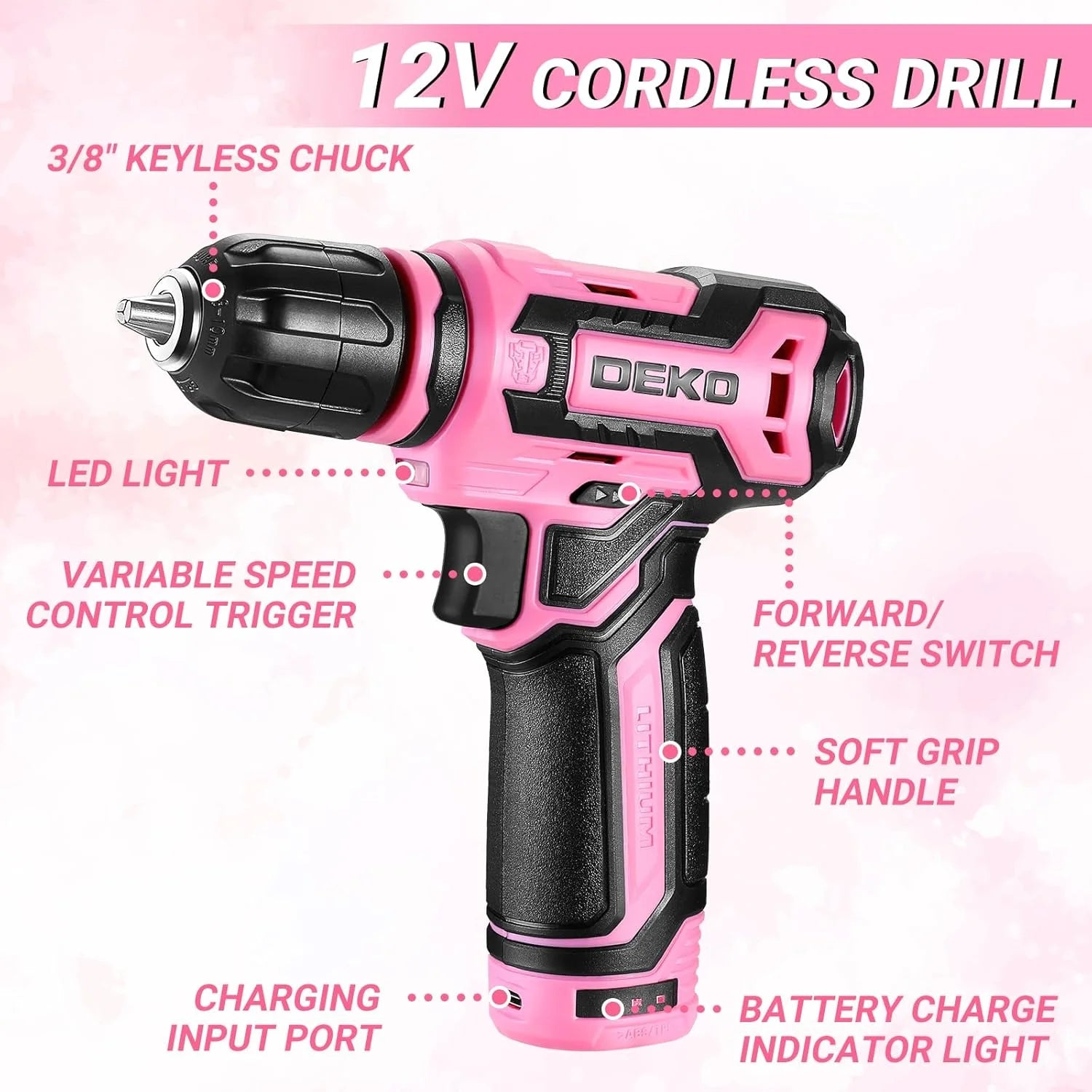 12V Power Cordless Drill