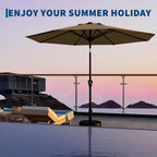 9FT Patio Umbrella With Crank & Tilt, Outdoor  UV Protection Waterproof