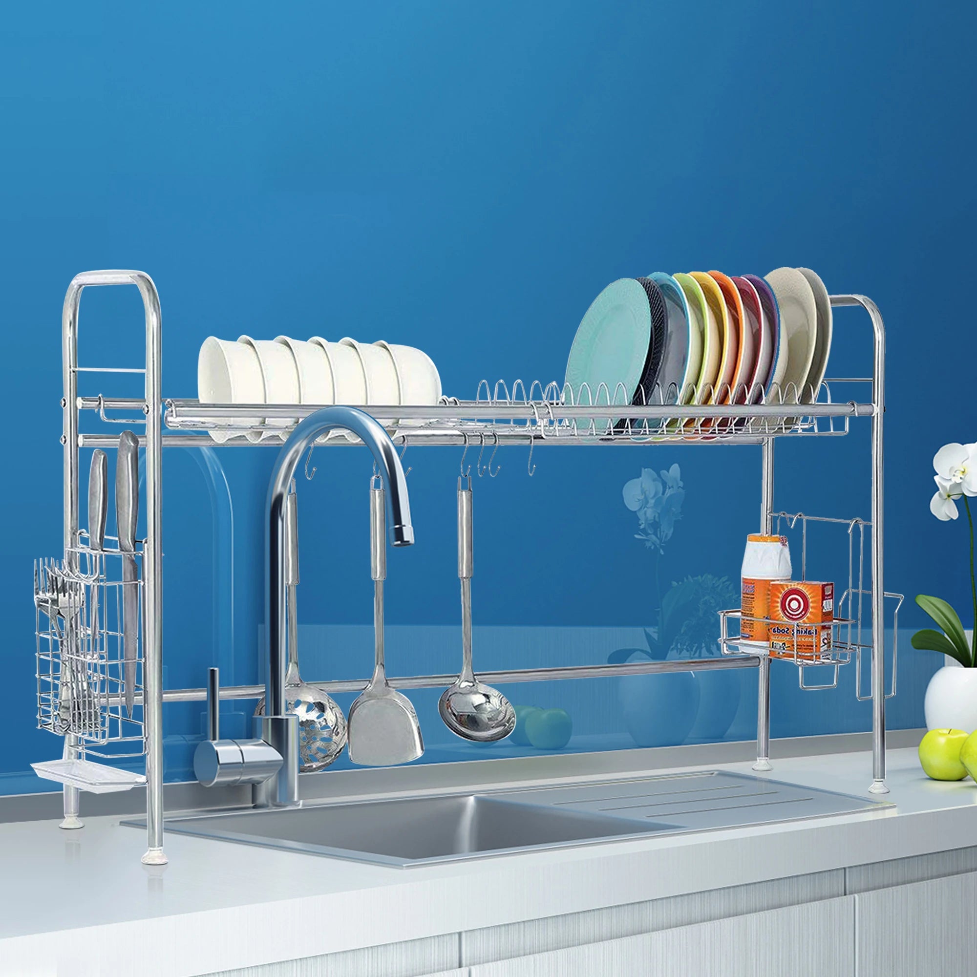 2Tier Dish Drying Rack Stainless Steel