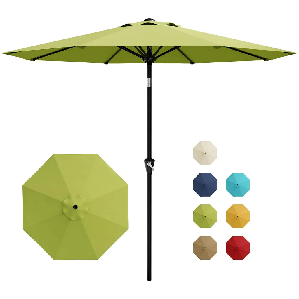 9FT Patio Umbrella With Crank & Tilt, Outdoor  UV Protection Waterproof