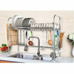 2Tier Dish Drying Rack Stainless Steel