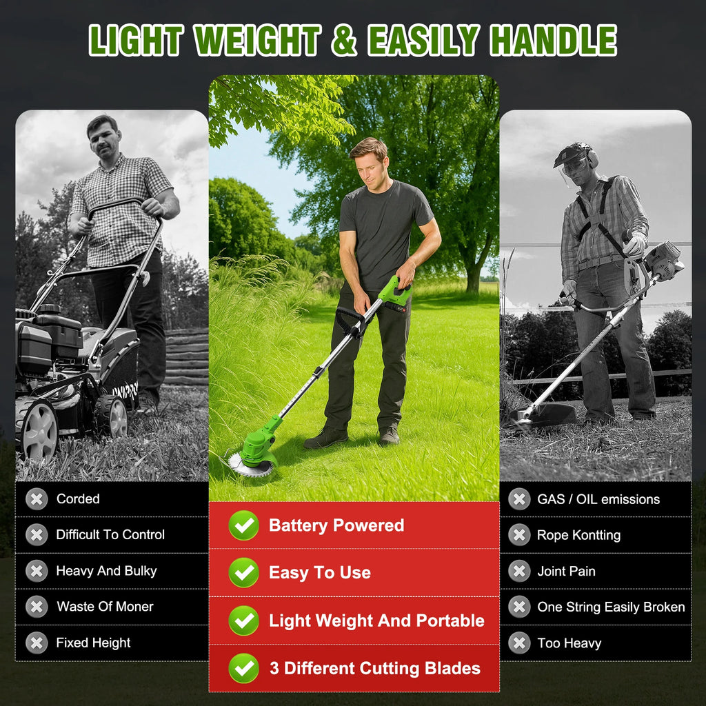 2-in-1 Cordless Weed Trimmer