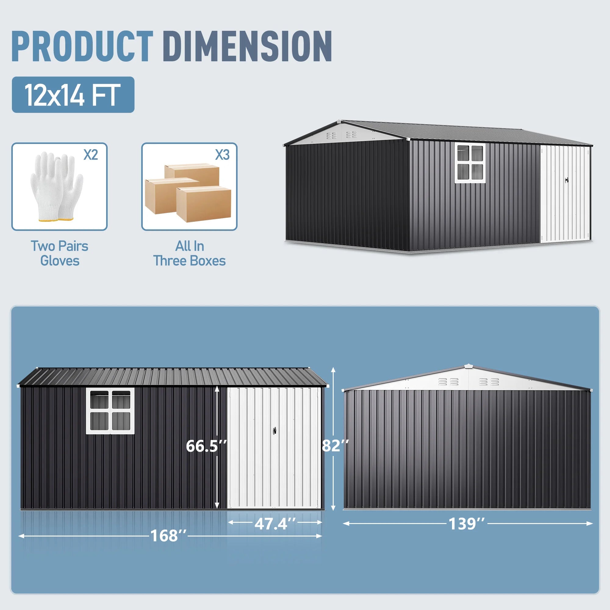 Outdoor Metal Storage Shed with Window