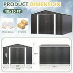 12x18FT  Metal Storage Shed