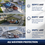 20×20 FT Heavy duty Galvanized Steel Carport