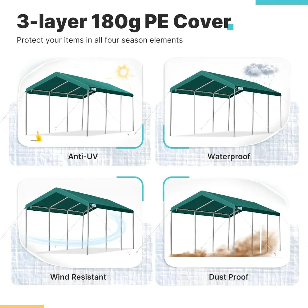 10x20 ft Heavy Duty Carport Canopy