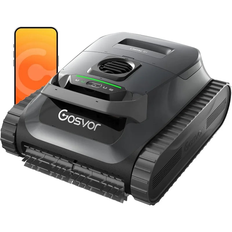 Gosvor LiteVac G1 Pool Vacuum, Wall & Waterline Cleaning, Double Filtration, 150-Min Battery Life for Smart Mode,