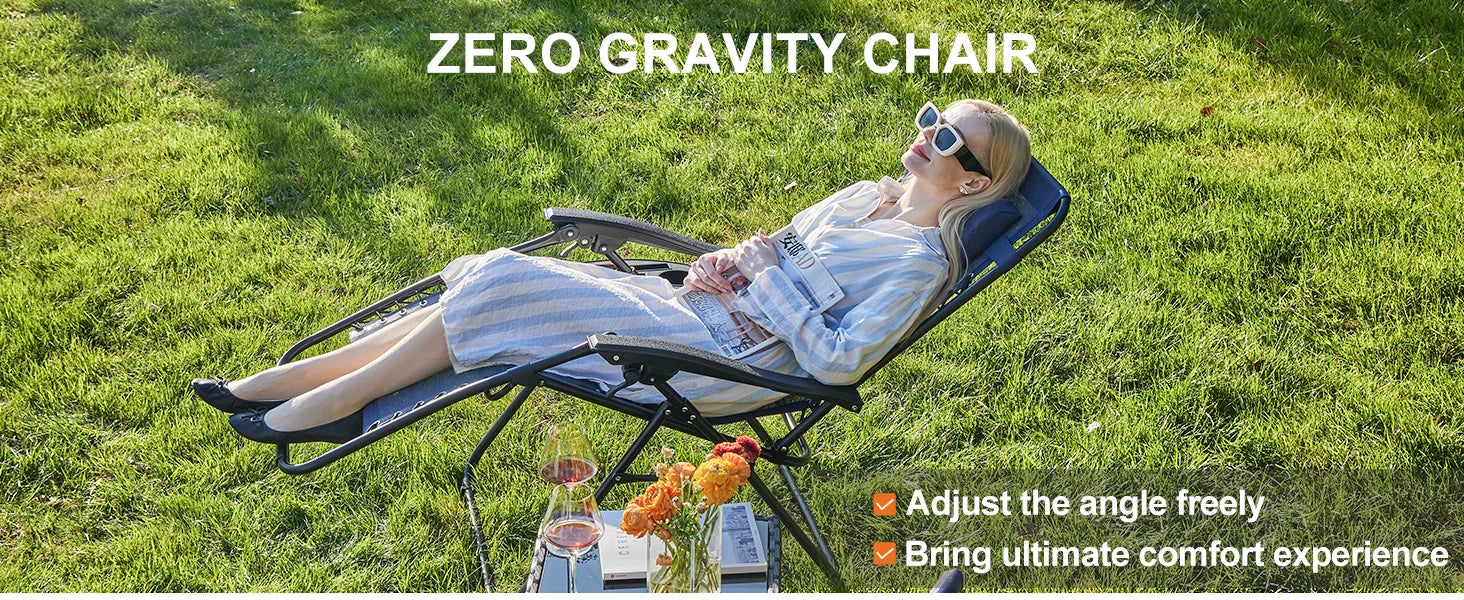 Portable Zero Gravity Recliner Chairs Set of 2 Outdoor