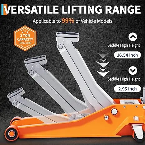 3 Ton Low Profile Hydraulic  Floor Jack with Dual Piston