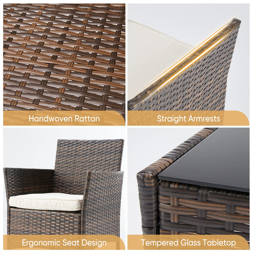 3 Piece Wicker Outdoor Patio Furniture Set