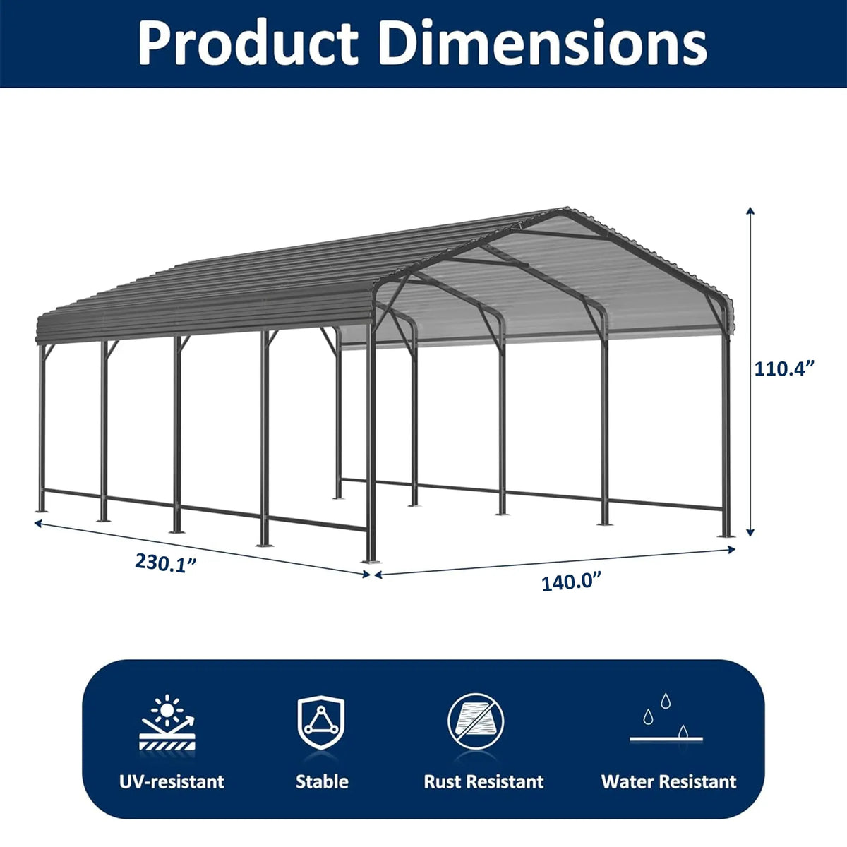 Multi-Size Metal Carport