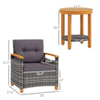 3 Pieces Wicker Patio Bistro Set