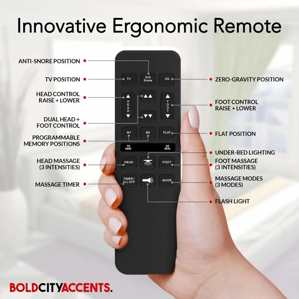 Adjustable Bed Frame with Wireless Remote