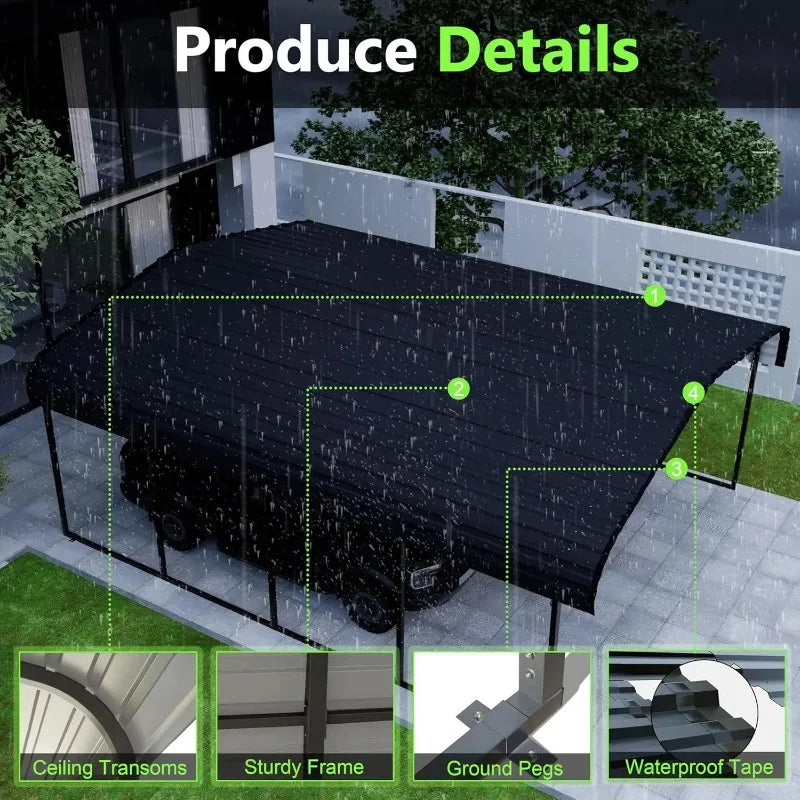 20x20 Foot Heavy Duty Metal Carport