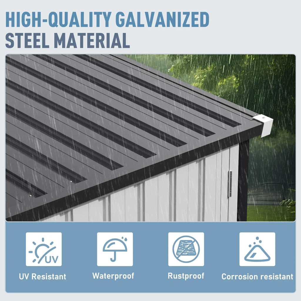 Outdoor Metal Storage Shed with Window