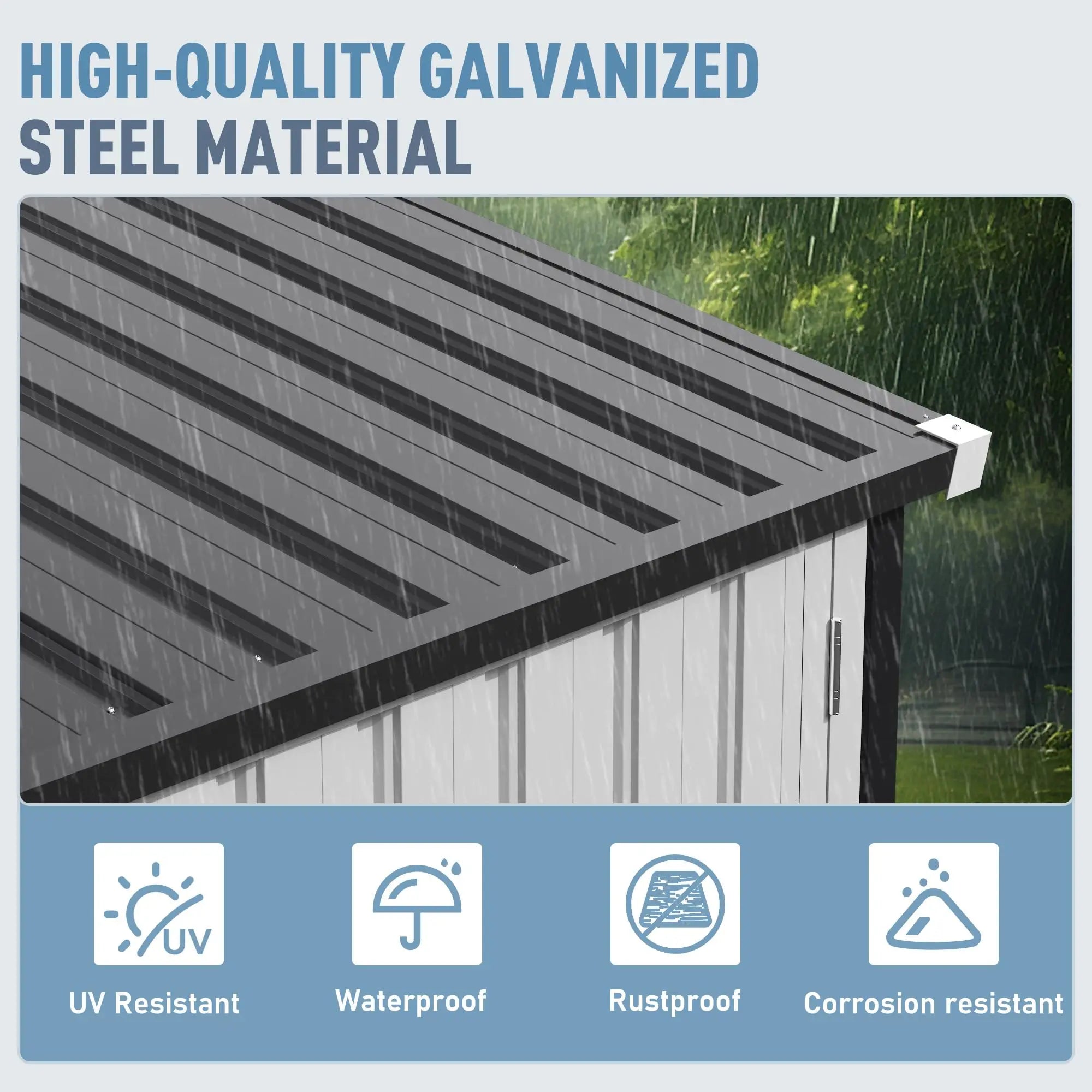 Outdoor Metal Storage Shed with Window
