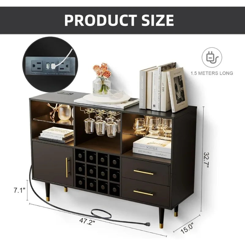 Bar Cabinet and Coffee Bar Table