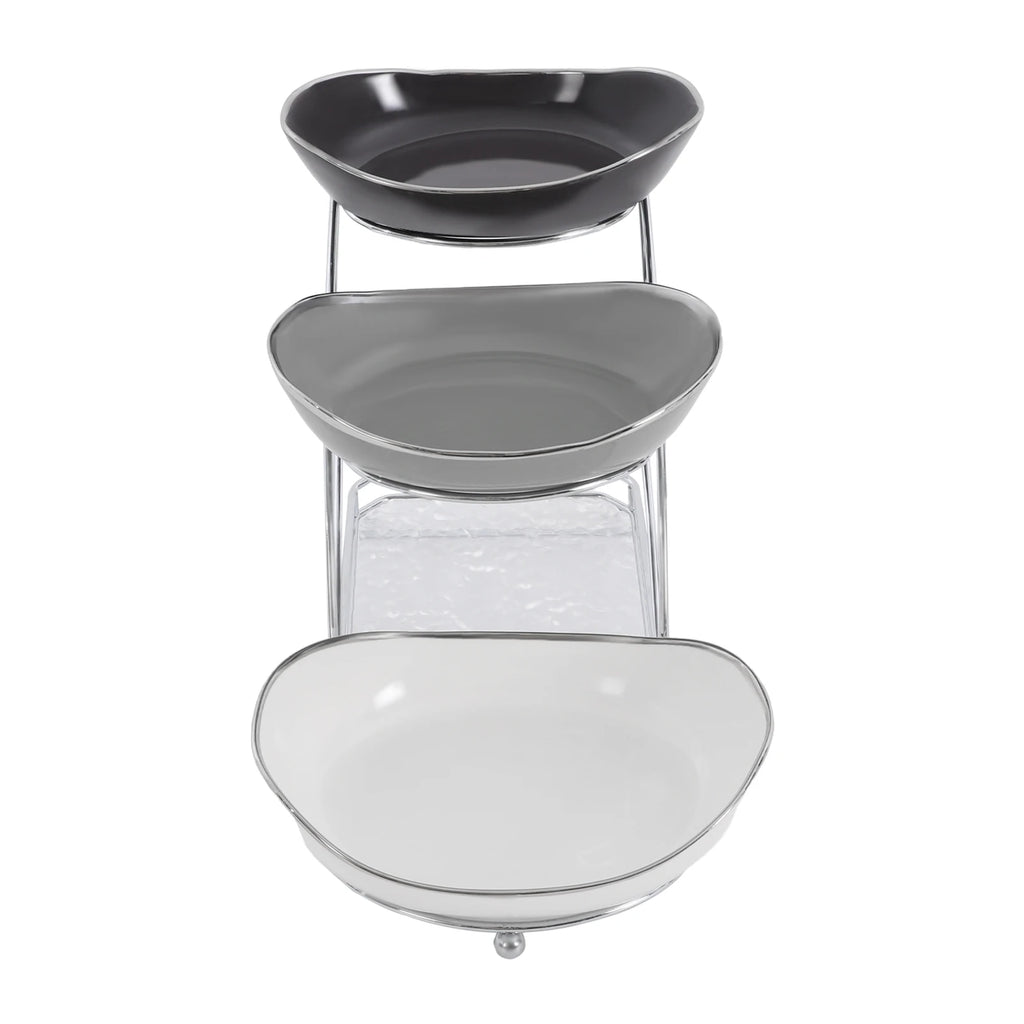 3-Tier Silver Fruit Stand