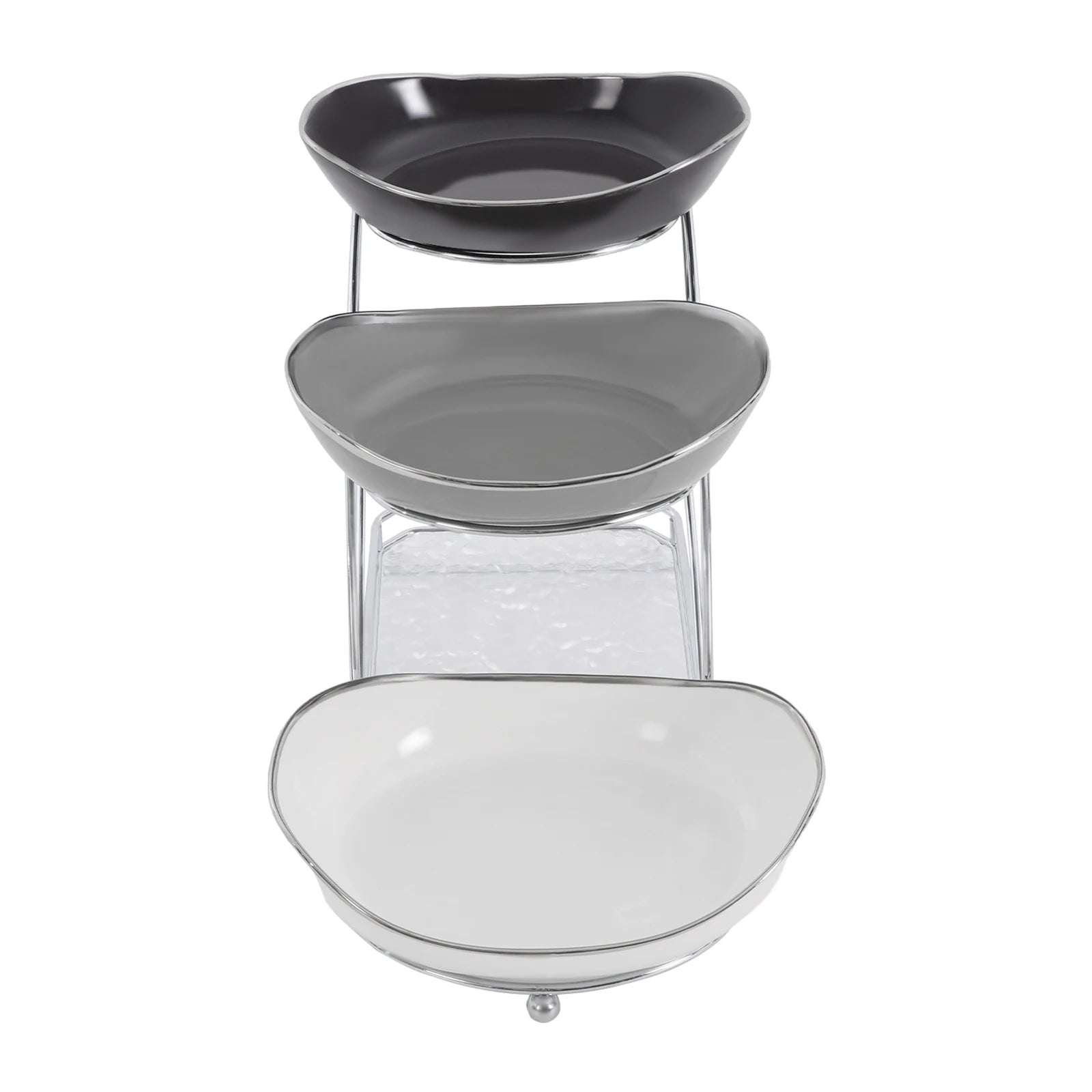3-Tier Silver Fruit Stand