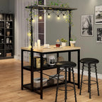 Kitchen Island with Storage, Bakers Rack with Power Outlet,