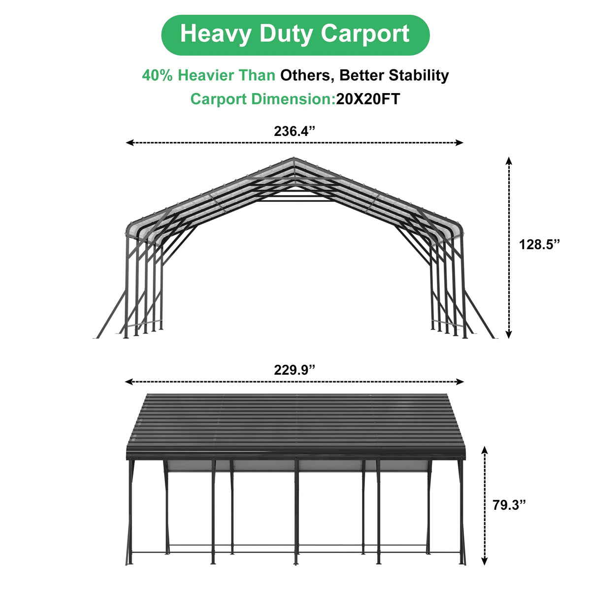 20x20FT Metal Carport