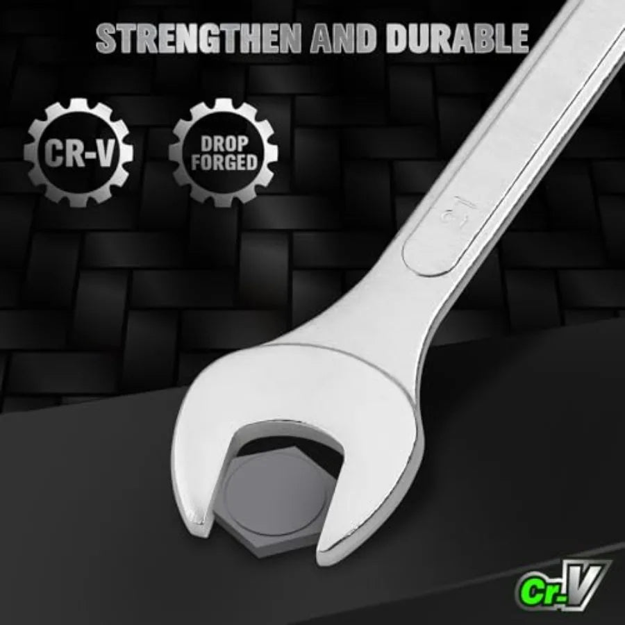 30-Piece Combination Wrench Set, Metric and SAE