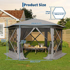 13FT Pop Up Gazebo 6-Sided Outdoor Canopy