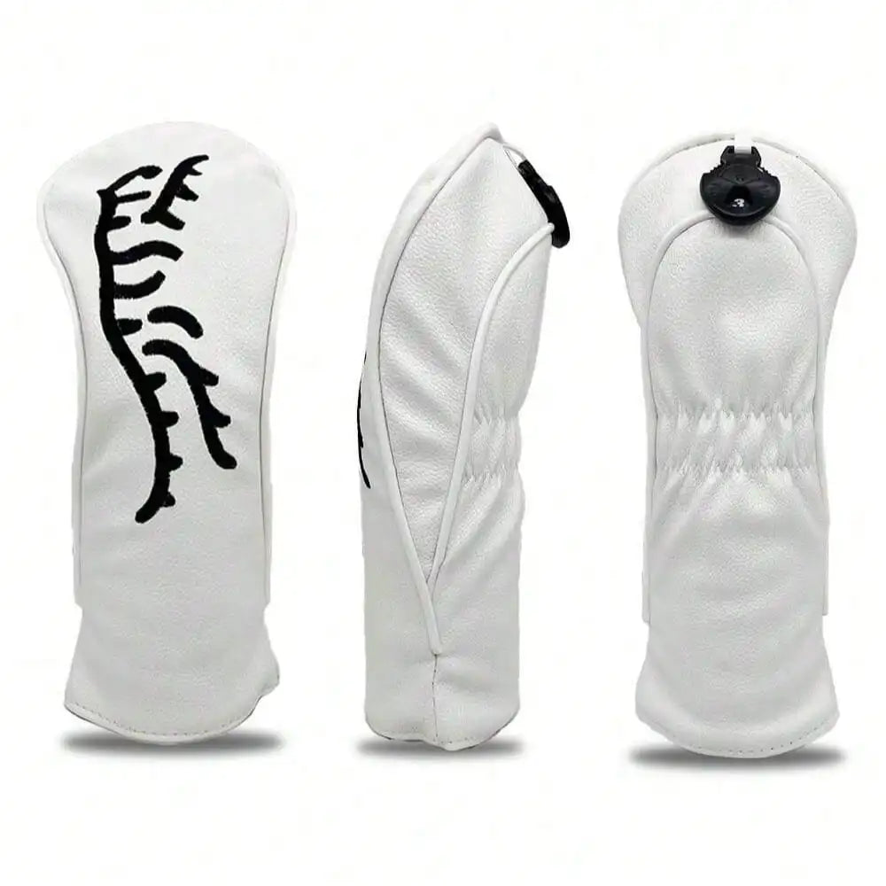 White Abstract Tiger Golf Club Head Covers