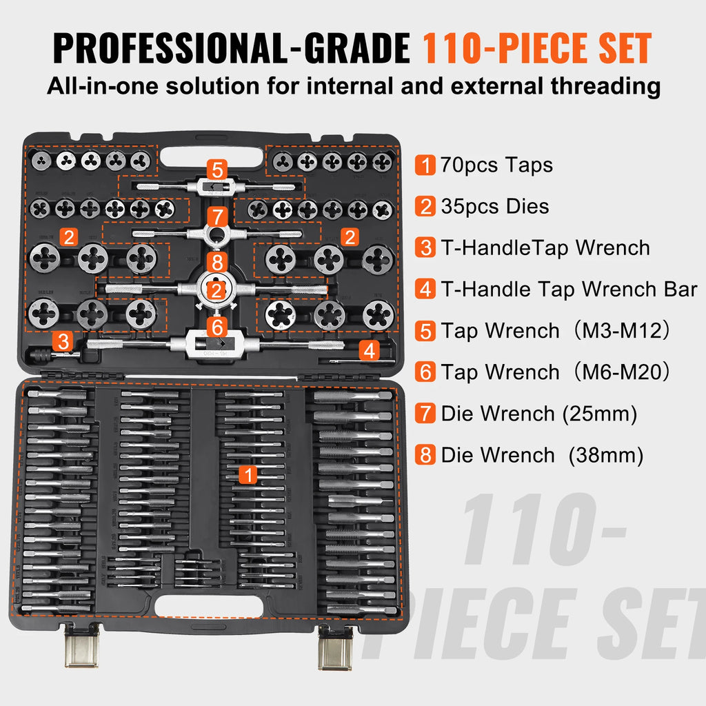 Tap and Die Set 116PCs Metric & SAE