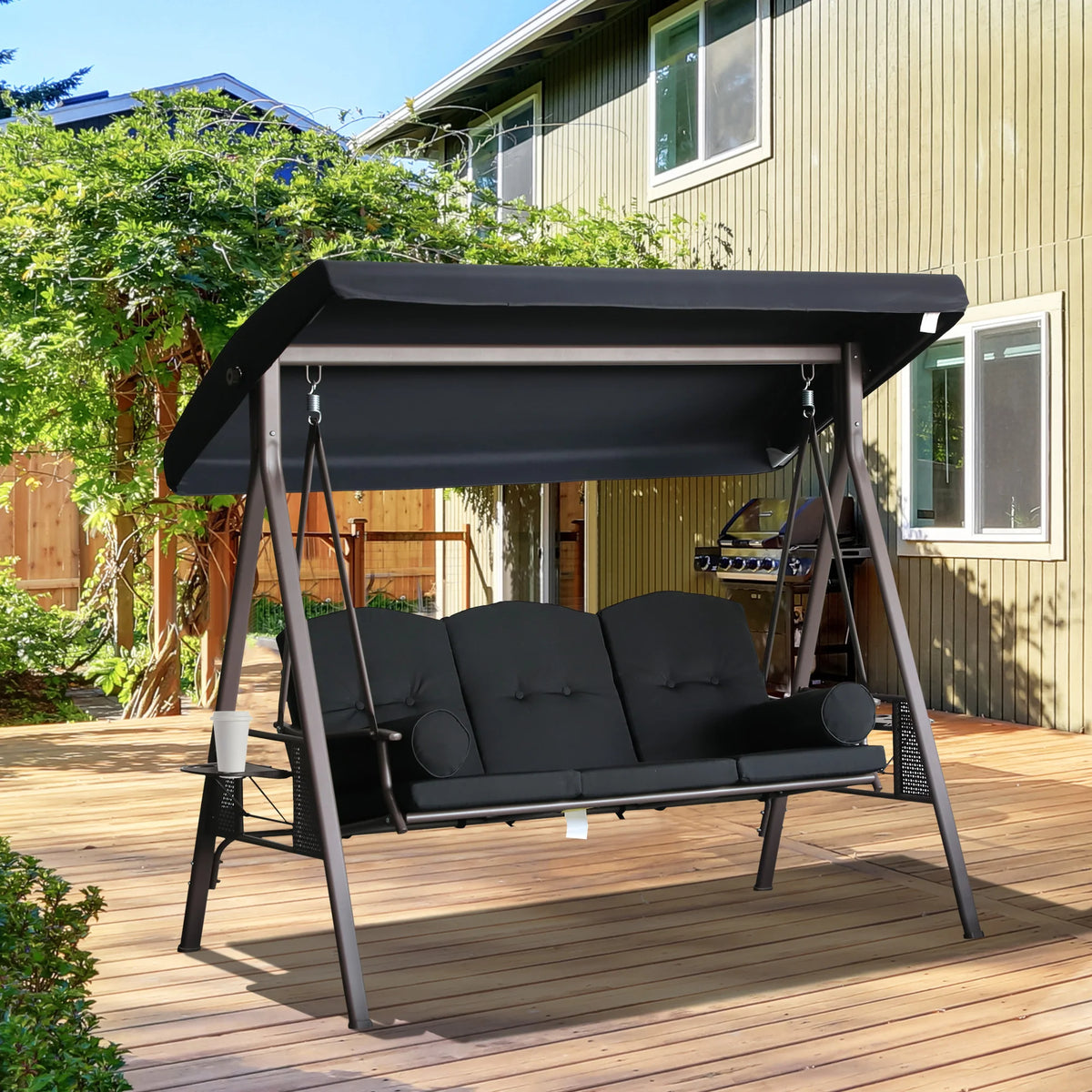 Cushioned Patio Glider Swing