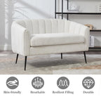 Ivory Chenille Loveseat