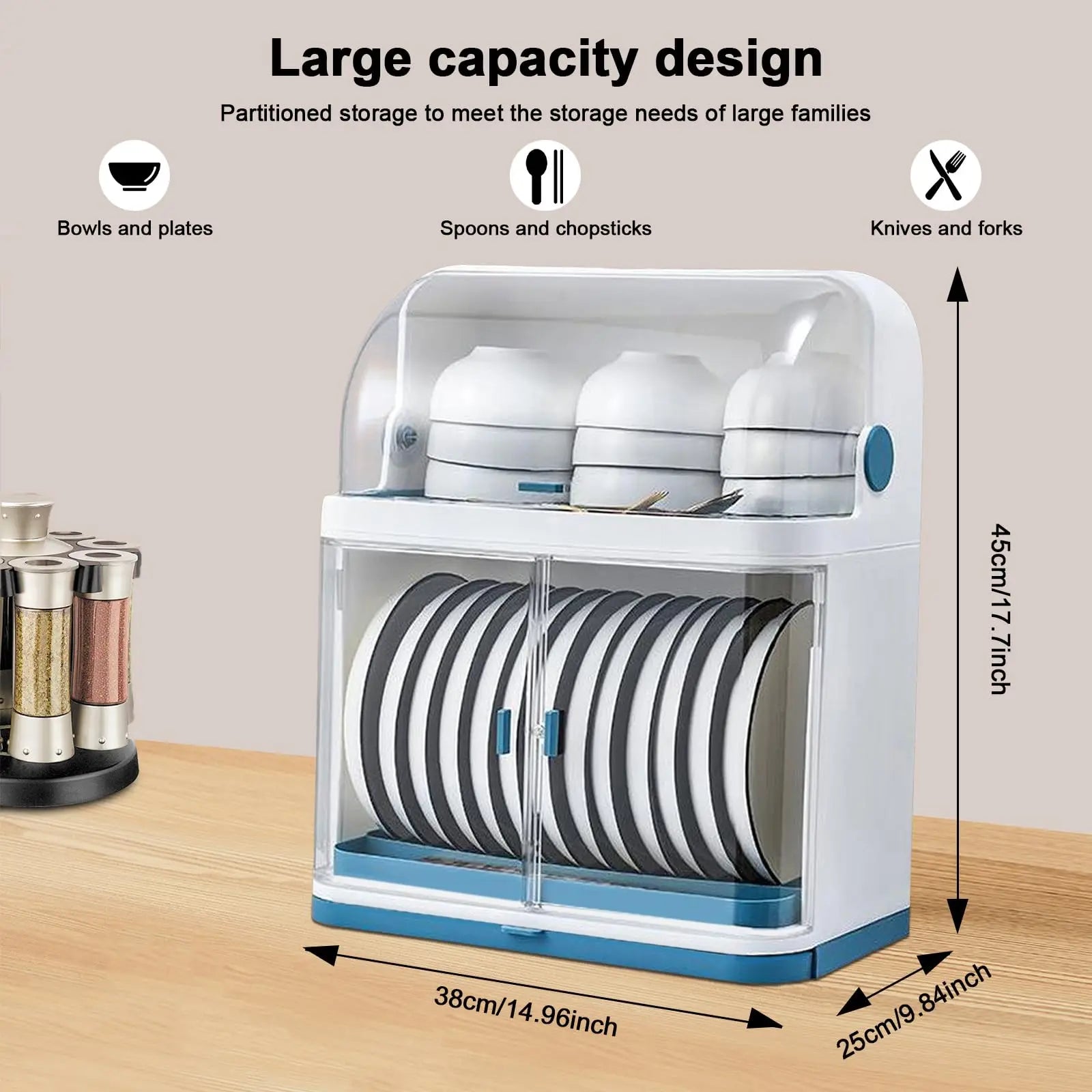 2-Tier Dish Drying Rack with Drain Board