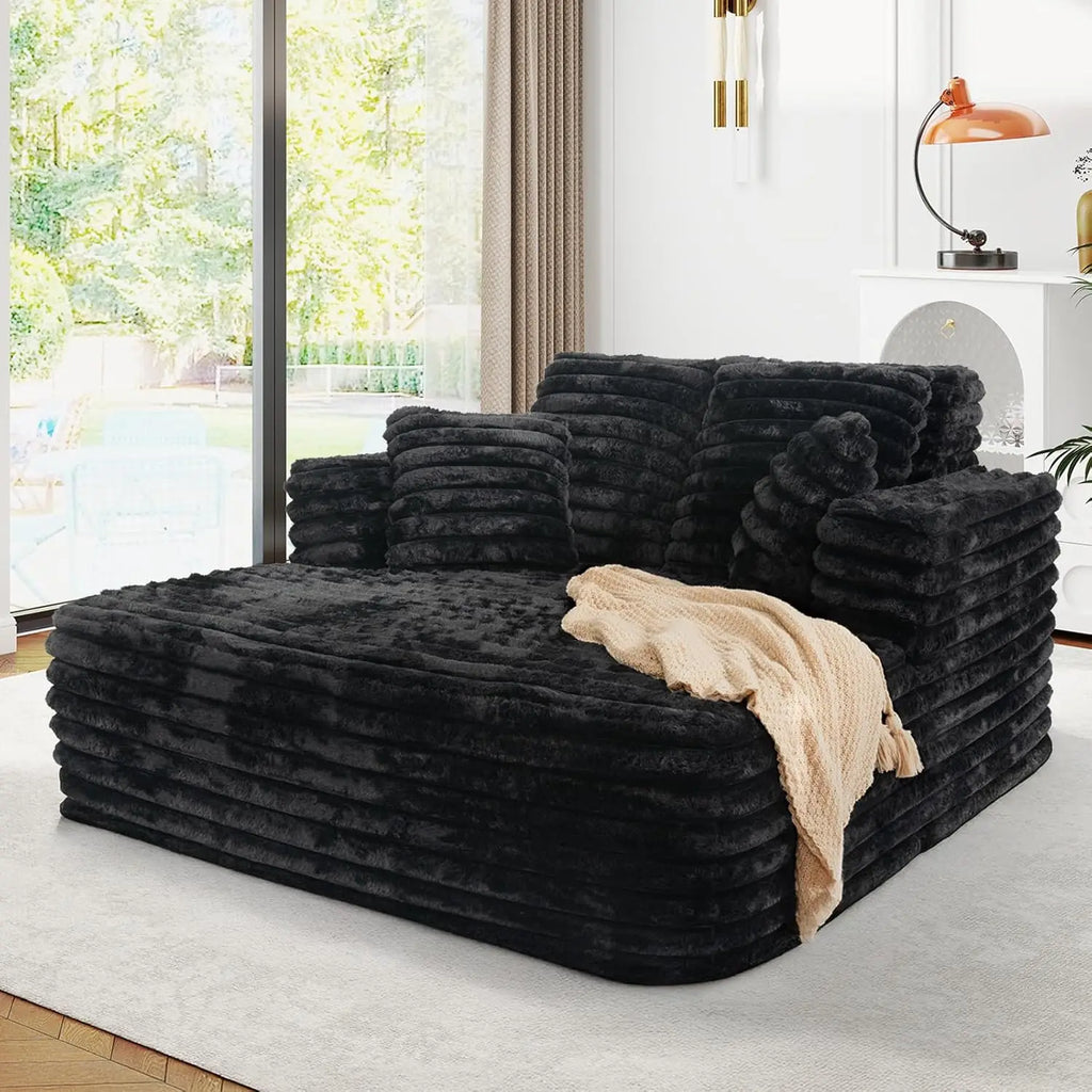 Fluffy Oversized Plush Chaise Lounge